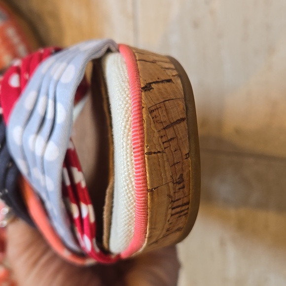 Sperry Top-Sider Unique Multi-Colored Polka-Dot Strappy Ankle Wrap Wedge Sandals - Picture 6 of 12